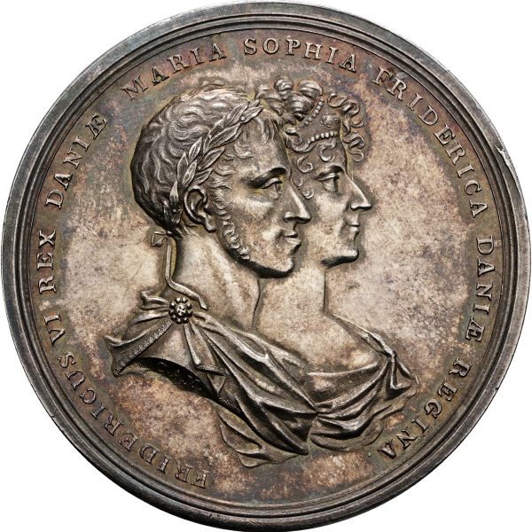Frederik VI, kongeparrets kroning, 1815, af Møller og Freund, Bergsøe 75, 56 mm, 76,16 g, kv. 01/0-01