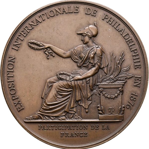 Frankrig, Verdensudstillingen i Philadelphia 1876, Ae, 51 mm, 62,43 g, kv. 01-1+