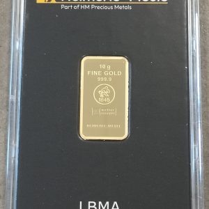 Guldbarre, 10 g, Au (999.9/1000), Heimerle + Meule, kv. Proof - i original holder.