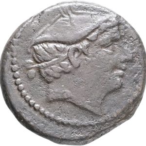 Den Romerske Republik, Anonym Semuncia, 217–215 BC, Merkurius, Cr. 38/7, Sear 620, 6,99 g. Ex. Tom Cederlind Numismatics & Antiquities.