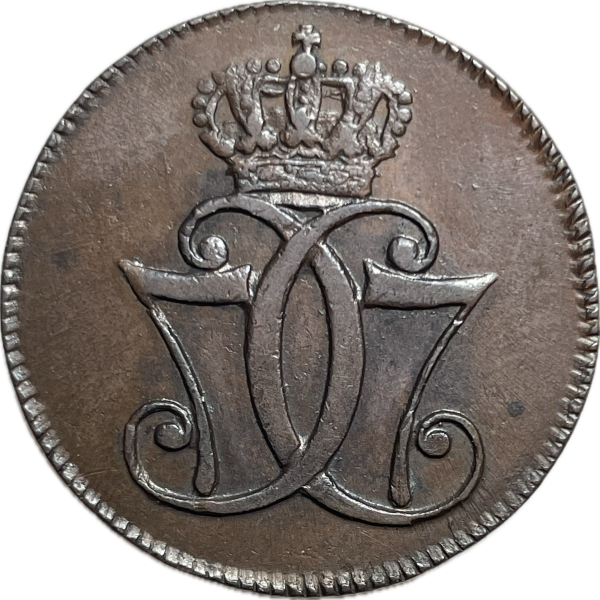 1 skilling 1771, Altona (1783-1784), H 37, Lotsberg AO617/A663, S 12B, retoucheret stempel (sliberidser) jf. Frank Pedersen, Se ‘Numismatisk Rapport’ nr. 156 s. 11f, kv. 0, exceptionelt flot eksemplar med flot møntskær og varm brun toning, afbilledet på 1771skilling.com