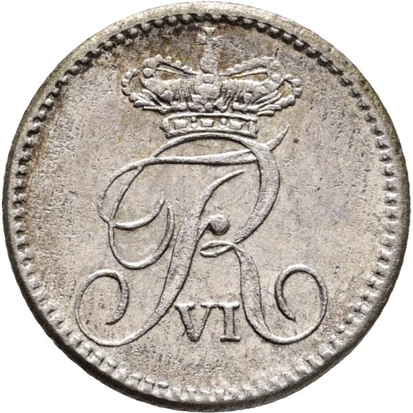 Frederik VI, 3 rigsbankskilling 1836 H 33, Sieg 20, kv. 01