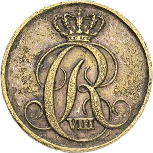 Christian VIII, hæderstegn for underofficerer for 8 års tro tjeneste, type I, LS 6-010, Bergsøe 194, Ae, 26 mm, 9,58 g, kv. 1+, korr., afmonteret øsken.