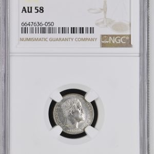 Frederik VII, 4 skilling 1856, Sieg 10.2, H 11B, graderet AU 58 af NGC.