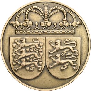Christian X, Genforeningen, 1920, af Utzon Frank, LEB 16647, Ae, 50 mm, 71,30 g, kv. 1+