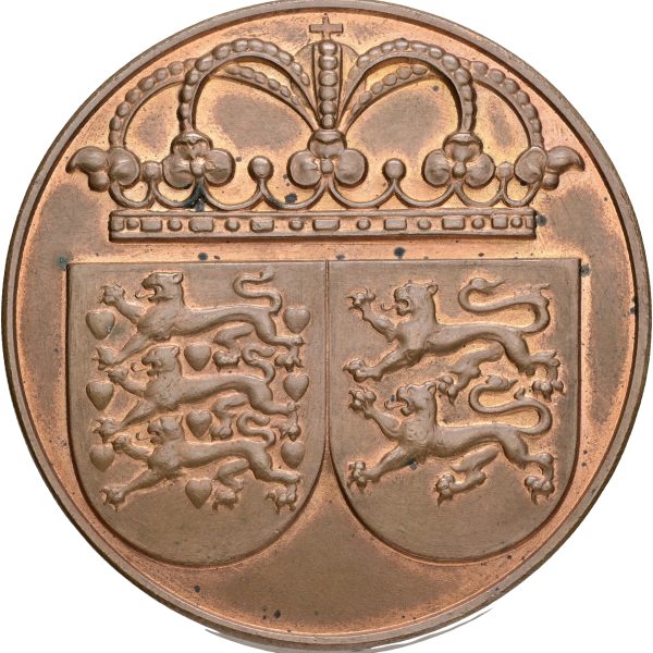 Christian X, Genforeningen, 1920, af Utzon Frank, LEB 16647, Ae, 50 mm, 84,85 g, kv. 01, pletter.
