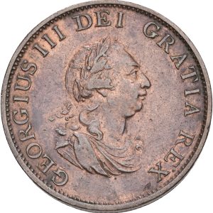 England, George III (1760-1820), Halfpenny 1799, KM 647, VF