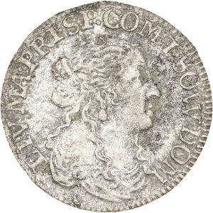 Italy, Tassarolo, Livia Centurioni Oltremarini (1658-1667), Luigino 1666, KM 52.1, VF, corr., cleaned.