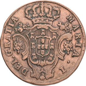 Portugal, Maria I (1777-1799), 5 Reis 1799, KM 305, EF-VF, lightly cleaned, corr.