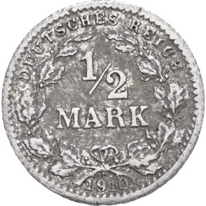 Germany, toy money, 1/2 Mark 1910, 11 mm, 0.38 g, EF-VF