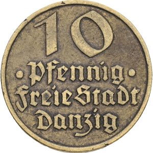 Poland, Danzig, 10 Pfennig 1932, KM 152, VF