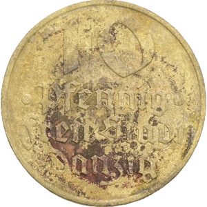 Poland, Danzig, 10 Pfennig 1932, KM 152, VF, cleaned.