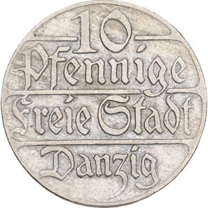 Poland, Danzig, 10 Pfennig 1923, KM 143, VF