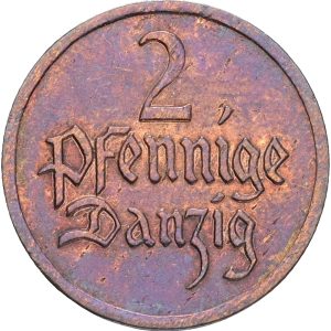 Poland, Danzig, 2 Pfennig 1923, KM 141, VF