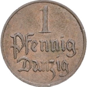 Poland, Danzig, 1 Pfennig 1926, KM 140, VF