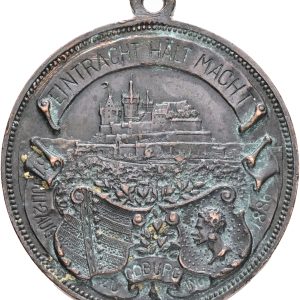 Germany, 7th Franconian song festival in Coburg, 1886, by Lauer, Ae, 33 mm, 19.07 g, EF-VF, edge nicks, scratches, corr.