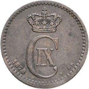 Christian IX, 1 øre 1878, Sieg 1.1, H 19A, kv. 1+