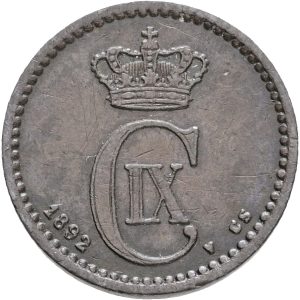 Christian IX, 1 øre 1892, Sieg 1.1, H 19A, kv. 1