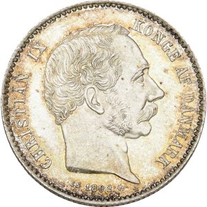 Christian IX, 1 krone 1892, Sieg 1.1, H 14A, kv. 0-01