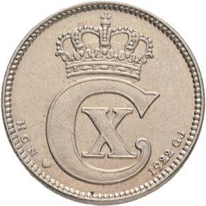 Christian X, 25 øre 1922, Sieg 3.3, H 11, kv. 01/01-1+
