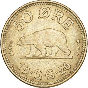 Grønland, 50 øre 1926, Sieg 3, H 2, kv. 0-01