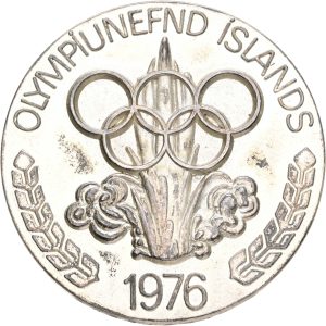 Island, medalje til minde om de Olympiske Lege i Montreal, Canada, 1976, Ag (925/1000), 38 mm, 30,52 g, nr. 0922/2000, kv. 01