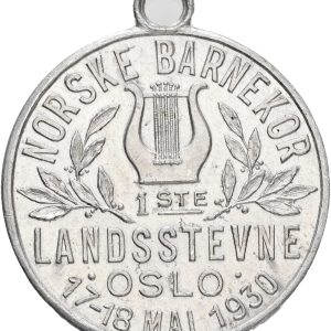 Norge, Det Norske Barnekor, Landsstævne i Oslo, 17.-18. maj 1930, af David Andersen, Al, 28 mm, 2,37 g, kv. 01