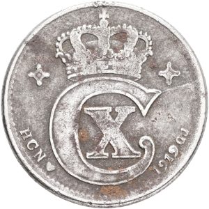 Christian X, 2 øre 1919, Sieg 3.3, H 17B, kv. 1, fladpræg, pletter.
