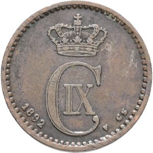 Christian IX, 1 øre 1892, Sieg 1.1, H 19A, kv. 1