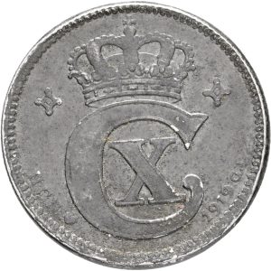 Christian X, 2 øre 1919, Sieg 3.3, H 17B, kv. 1+-1, fladpræg i kronen, små pletter.
