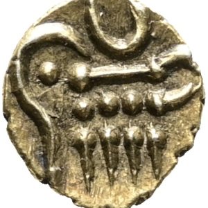 Indien, Kongedømmet Cohin, ca. 1795-1850, Fanam, 0,28 g, KM 10, kv. 1+