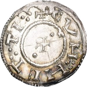 Danelagen / Vikingerne i York, Cnut (ca. 898-915), penning, Cunnetti, N 501, S 993, 1,36 g, kv. 01-1+. Velbevaret eksemplar med tydeligt præg og fuld rand.