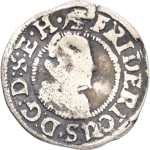 Slesvig-Holstein-Gottorp, Frederik III (1616-1659), 1/16 Thaler 1623, Sieg 7.3, Lange 340, kv. 1-1-