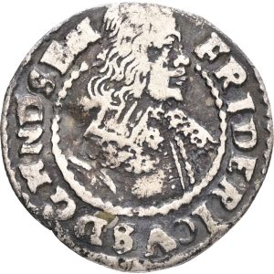 Slesvig-Holstein-Gottorp, Frederik III (1616-1659), 1/16 Thaler 1648, Sieg 7.8, Lange 346, kv. 1+-1