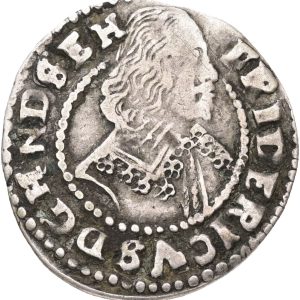 Slesvig-Holstein-Gottorp, Frederik III (1616-1659), 1/16 Thaler 1648, Sieg 7.8, Lange 346, kv. 1+-1