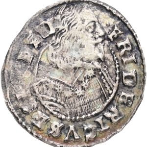 Slesvig-Holstein-Gottorp, Frederik III (1616-1659), 1/16 Thaler 1650, Sieg 7.8, Lange 348, kv. 1+