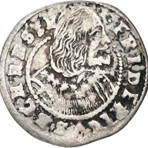 Slesvig-Holstein-Gottorp, Frederik III (1616-1659), 1/16 Thaler 1652, Sieg 7.8, kv. 1+-1
