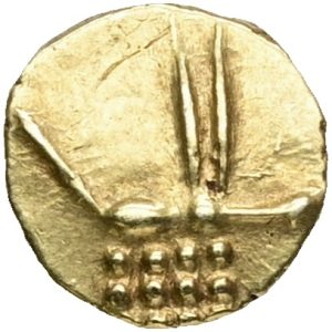 India, Travancore, 19th cent., Fanam, 0.37 g, KM 30, EF