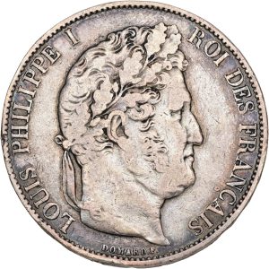 France, Louis Philippe I, 5 France 1844 BB, KM 749, F