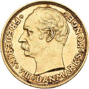 Frederik VIII, 10 kroner 1908, Sieg 2, H 2, F 298, kv. 1+