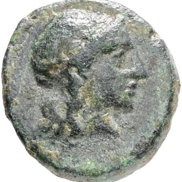 Ancient Greece, Ionia, Kolophon, Ae c. 330-280 BC. Laureate head of Apollo to right / Forepart of horse to right. Milne, Kolophon 108 var. 1.60 g. VF. Ex. Tamco Numismatics at Coin Fair in Hannover, 01.05.1994.