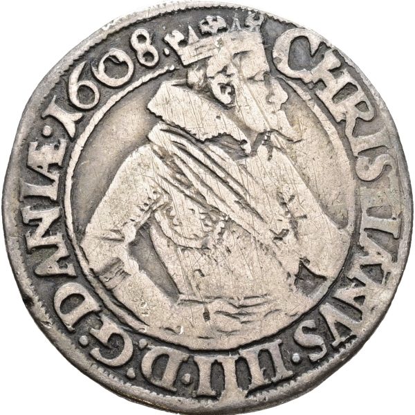 Christian IV, mark 1608, H 95A, Sieg 66.2, kv. 1+-1