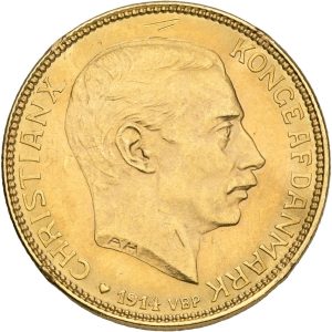 Christian X, 20 kroner 1914, H 1A, Sieg 3.1, F 299, kv. 1+