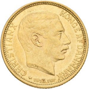 Christian X, 10 kroner 1913, H 2, Sieg 3, F 300, kv. 01-1+