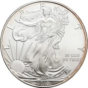 USA, One Dollar “Silver Eagle" 2010, Ag 1 Oz / 31,1 g 999/1000, KM 273, kv. BU