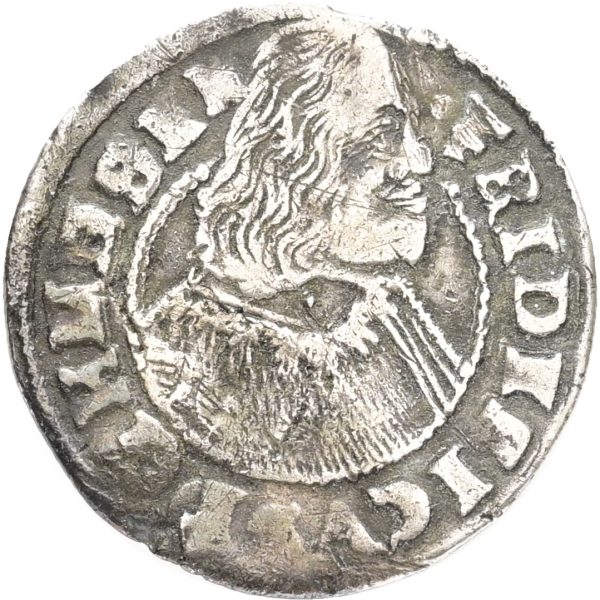 Tyskland, Slesvig-Holsten-Gottorp, Frederik III, 1/16 rigsdaler 1653, Sieg 78, kv. 1+-1, bukl.