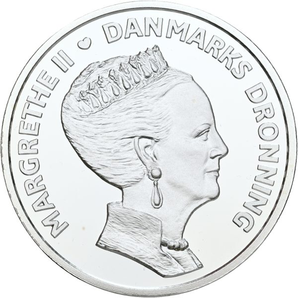 Margrethe II, 500 kroner 2020, Dronningens 80 års fødselsdag, kv. Proof, i original kapsel og æske med certifikat. Modelfoto.