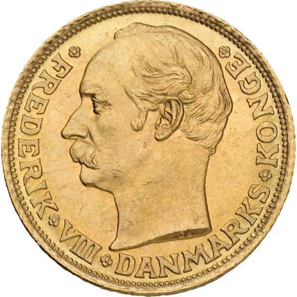 Frederik VIII, 10 kroner 1908, H 2, Sieg 2, F 298, kv. 01-1+