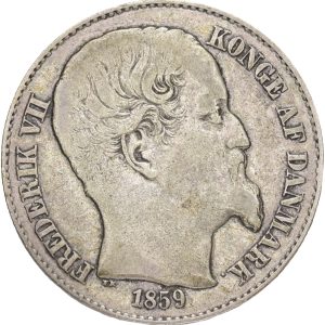 Dansk Vestindien, Frederik VII, 20 cents 1859, H 19, Sieg 19, KM 67, kv. 1