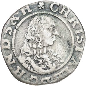 Tyskland, Slesvig-Holstein-Gottorp, Christian Albrecht, 1/16 rigsdaler 1670, Sieg 3.3, kv. 1